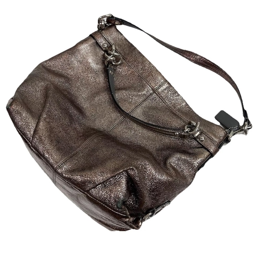 COACH Brooke Handbag Leather Pewter Hobo Bag Purse